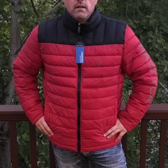 Nautica Lightweight Nautica Reversible Puffer Jacket Mens Nautica